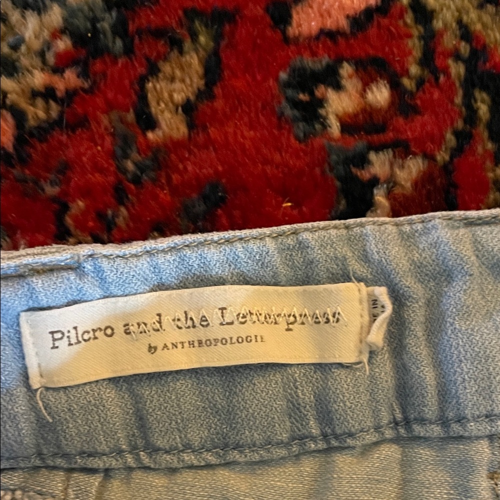 Pilcro and the Letterpress Light Blue Wide Leg Chinos Pant - Picture 2 of 4